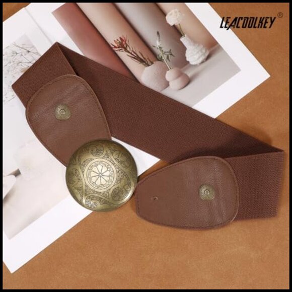 Vintage Western Belt Stretch Elastic Wide Waist Belt Retro Chic Accessory